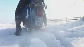 Bike revving in winter