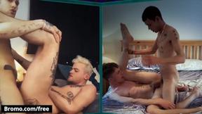”Tatted British Couple Fuck Bareback & Cum”