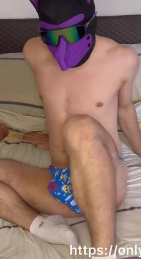 Hot Twink in Blue Thong