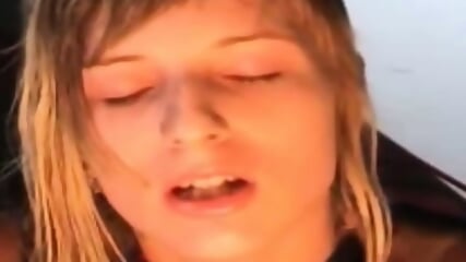 Horny teen masturbates and showing orgasmic facial expressions