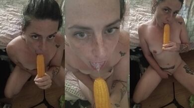 Milf sucks her shiny dildo face fucking herself raw