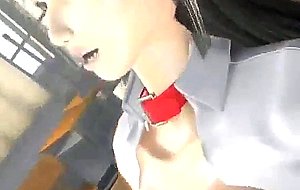 Sexy 3d hentai babe eat two dicks