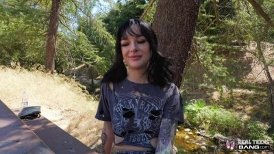 Wild Tattooed Teen Getting Naughty and Filthy Under the Bridge