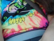 Public Masturbation Car Play! Hairy Hippie Slut Gym Pants Tie Dye Flashes PinkMoonLust on ONLYFANS!