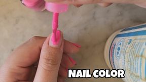 Painting my nails ( Pink color, i show you de detail process) hands fetish