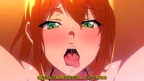 He touches the student council president's sister's anus and thrusts it in, cumming inside her.