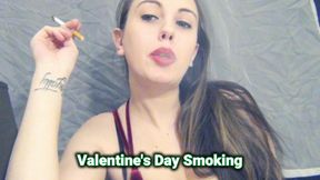 Valentine's Day Smoking Tease Snap Inhales Up Close Natural Smoker