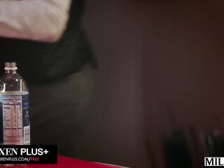 MILFY Curvy mother I'd like to fuck Lauren Phillips And Golden-haired Chick Ashley Alexander Devour Bartender's BBC