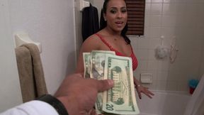 Tanned whore got money for her services