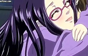 Lascive anime gets covered in cum