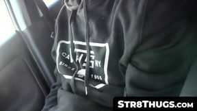 Horny skater dude Sean Johansen's car-bound cock stroking adventure