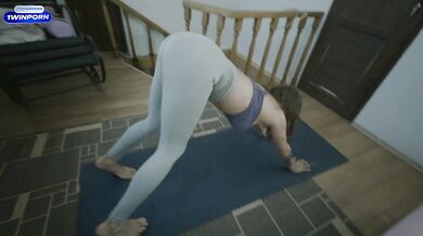 POV: My stepmom helps me relieve stress with yoga and splash tension into her anal