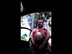 Str8 babby bear jerkin off in the park