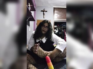 Overweight Trans gal playing with sex toy