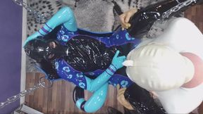 Black and white sling fuck in rubber