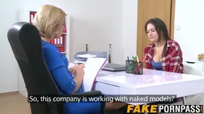 Hot brunette with nice natural tits gets licked and fingered