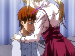 Blushing blonde step sinks down and bounces hard on thick cock • Exclusive Hentai (Subbed)