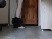 The skinny boy got naked on camera when everyone left.