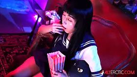 Marica Hase gets revved on while seeing a movie