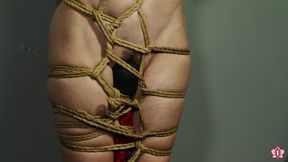 Slave Mila Tightly Tied in Orgasm Torment with Rope Bondage and Bound Orgasms