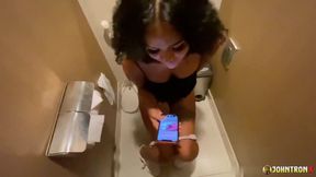 Johntronx - Public Bathroom Quickie with a Hot and Wild Asian Babe