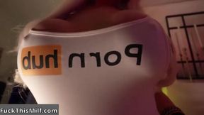 Busty MILF Amanda Breden takes Santa's big load