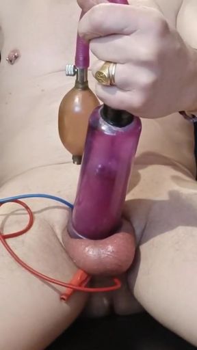 Memorable moment from &quot;urethra sound E-STIM inside pump cock&quot;