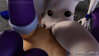 Titans - Raven X Starfire Lesbian Fuck in abandoned Factory - 3D Animation