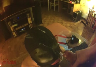 POV Harsh dental gag deepthroating slut in leather harness