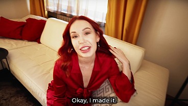 Redhead Girlfriend Cheating POV - Surprise Visit Leads to Forbidden Fun