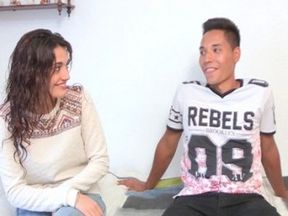 18yo beauty Vs a young (and big dicked) latin lover. These two will fuck for sure!