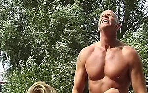 Host ralf dorman watches a guy fucking a honey blonde