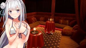 Horny Emilia Guides Your Joi Jerk-Off Session In Anime Hentai Glory