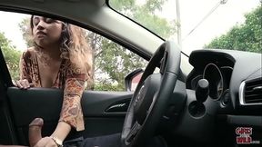 Latina Giving Me Handjob Through My Car Window
