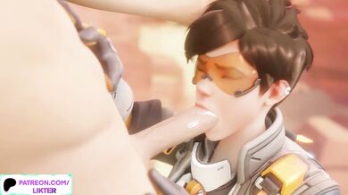 TRACER PERFECT BLOWJOB AND CUM ON FACE HENTAI ANIMATION OVERWATCH