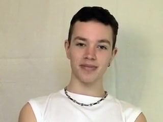 Gay Amateur: Cute twink boy strips naked