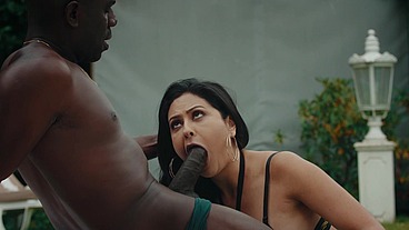 Huge BBC Creampie For Brazilian Queen of Spades with a tight pussy and big tits.