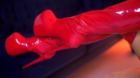 Extreme Red High Fetish Boots