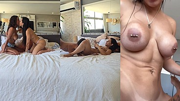 Hot busty BRUNETTE rubbing wet pussy - Nati Camargo