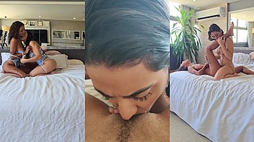 Hot busty BRUNETTE rubbing wet pussy - Nati Camargo