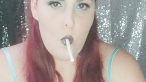 Smokey slut in her favorite color, smoking and playing with a Eve 120