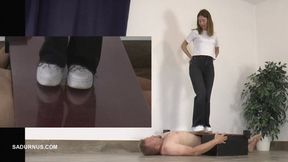 Mistresses Olga and Natasa trample for a long time for a drop of cum mp4 PP