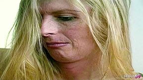 Blonde Shemale Gives Guys a Blowjob on First Date