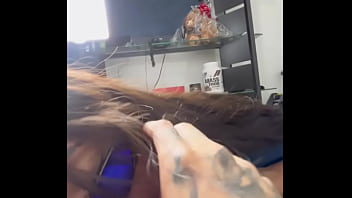 Skinny blonde gives deepthroat blowjob to big cock