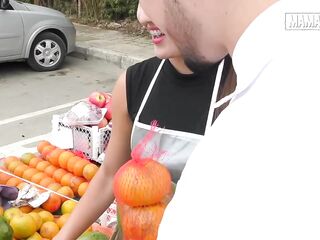 Latin babe Fruit Vendor Approached Outdoors, That babe Assents to Leave With Him... What Happens Next Is Wild