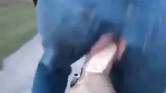 Amateur Guy Enjoys Outdoor Anal Play with Bike on Public Trail
