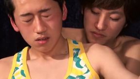 Best Asian gay twinks in Amazing threesomes, fingering JAV clip