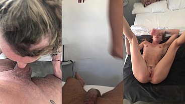 JE LE SUCE, LUI LECHE LE CUL ET M'EMPALE SUR SA QUEUE AU REVEIL PENDANT NOS VACANCES A IBIZA