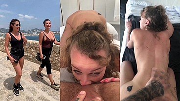 JE LE SUCE, LUI LECHE LE CUL ET M'EMPALE SUR SA QUEUE AU REVEIL PENDANT NOS VACANCES A IBIZA