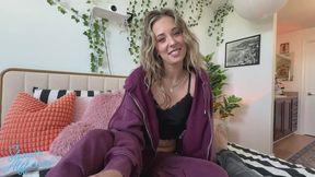 Bratty co-ed begs to be bred - Millie Morgan removes condom